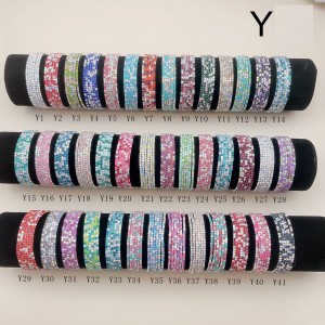 10pcs/lot Rhinestones Sparkling Elastic Bracelet with 80pcs crystal rhinestones