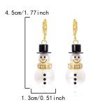 Christmas Snowman Snowflake Pendant Earrings