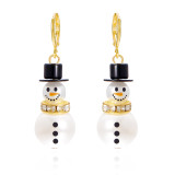 Christmas Snowman Snowflake Pendant Earrings
