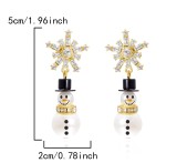 Christmas Snowman Snowflake Pendant Earrings