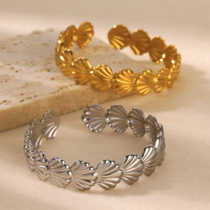 Stainless steel ocean element open starfish beach bracelet