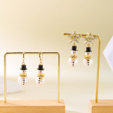 Christmas Snowman Snowflake Pendant Earrings