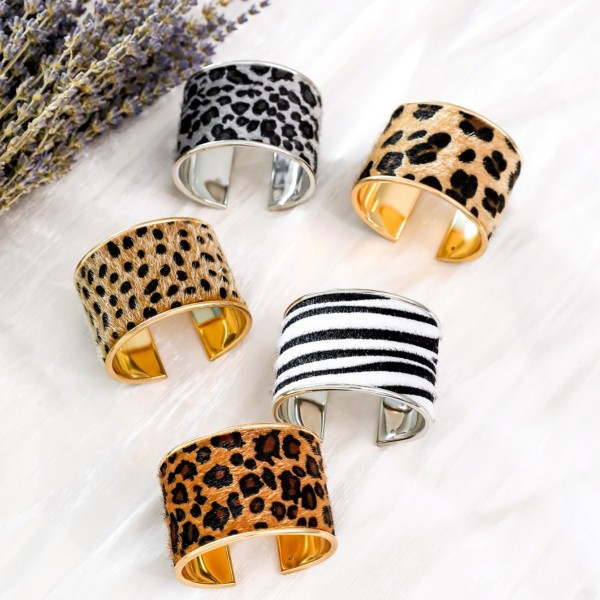 Leopard print bracelet with personalized and fashionable opening, zebra print bracelet