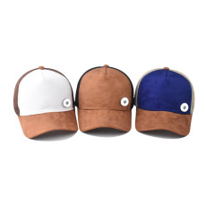 Outdoor suede baseball cap men's mesh cap hat fit 20MM  Snaps button jewelry wholesale