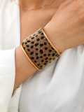 Leopard print bracelet with personalized and fashionable opening, zebra print bracelet