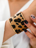 Leopard print bracelet with personalized and fashionable opening, zebra print bracelet