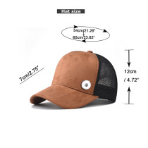 Outdoor suede baseball cap men's mesh cap hat fit 20MM  Snaps button jewelry wholesale