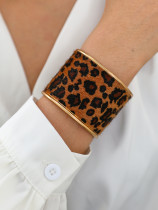 Leopard print bracelet with personalized and fashionable opening, zebra print bracelet