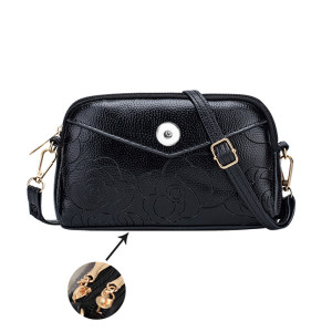 Double Zipper Shoulder Bag Flower Fashion Handheld Shell Bag fit 20MM  Snaps button jewelry wholesale