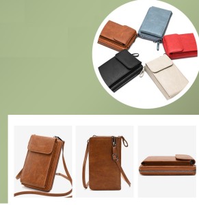 PU wallet shoulder crossbody bag multifunctional mobile phone bag