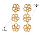 Stainless steel flower necklace earrings