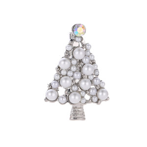 Pearl Christmas Tree Brooch