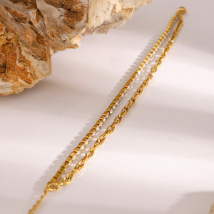 Stainless steel full diamond bracelet with multiple layers of jewelry