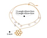 Stainless steel flower necklace earrings