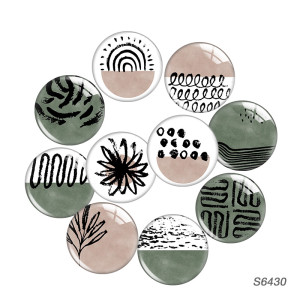 20MM Green pattern glass snap button charms