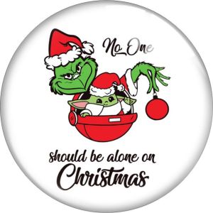 20MM Christmas Monster glass snap button charms