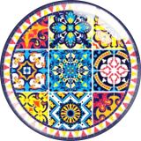 20MM Colorful patterns glass snap button charms