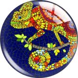 20MM Colorful gecko glass snap button charms