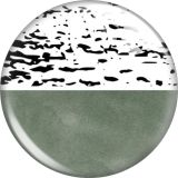 20MM Green pattern glass snap button charms