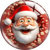 20MM Santa Claus Christmas glass snap button charms