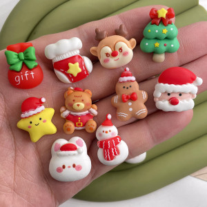 20MM Christmas Santa Claus Cartoon Resin snap button charms