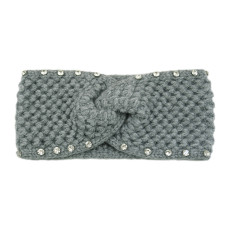 Knitted diamond cross headband, warm ear protection headband, yarn tied headband, yoga headband, face wash headband