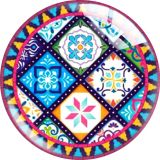 20MM Colorful patterns glass snap button charms