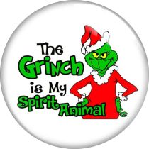 20MM Christmas Monster glass snap button charms