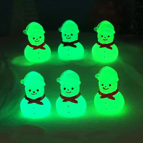 Christmas Cute Night Light Snowman Micro Landscape Snow Scene Small Ornament Luminous Snowman Desktop Decoration Accessories