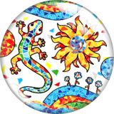 20MM Colorful gecko glass snap button charms