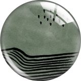 20MM Green pattern glass snap button charms