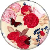 20MM Colorful patterns glass snap button charms