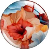 20MM Colorful patterns glass snap button charms