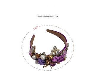 Baroque sponge full diamond  headband hair accessories
