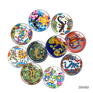 20MM Colorful gecko glass snap button charms