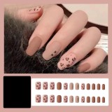 Handmade wearable nail art with silver glitter butterfly nail patches and wearable nail patches (including glue)