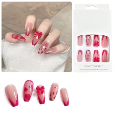 Handmade wearable nail art with silver glitter butterfly nail patches and wearable nail patches (including glue)