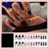 Handmade wearable nail art with silver glitter butterfly nail patches and wearable nail patches (including glue)
