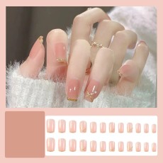 Handmade wearable nail art with silver glitter butterfly nail patches and wearable nail patches (including glue)