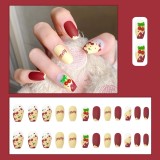 Handmade wearable nail art with silver glitter butterfly nail patches and wearable nail patches (including glue)