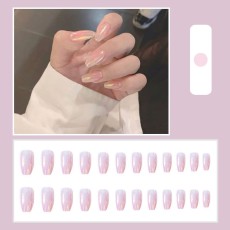 Handmade wearable nail art with silver glitter butterfly nail patches and wearable nail patches (including glue)