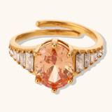 Stainless steel zircon ring