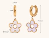 Stainless Steel Shell Love Flower Earrings