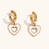 Stainless Steel Shell Love Flower Earrings