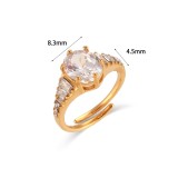 Stainless steel zircon ring