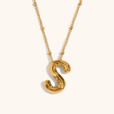 Stainless steel party balloon English pendant necklace