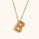 Stainless steel party balloon English pendant necklace