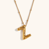 Stainless steel party balloon English pendant necklace