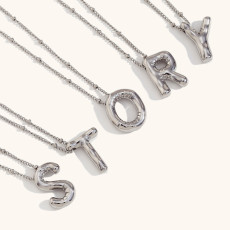 Stainless steel party balloon English pendant necklace