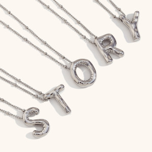 Stainless steel party balloon English pendant necklace